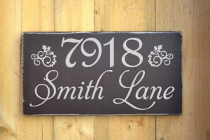 House Address Sign Personalized Outside Home Wood Street Name