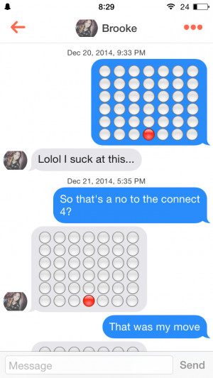 Guy uses Tinder Connect Four Challenge to get Numbers