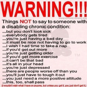 What not to say to someone with a chronic illness #blogboost