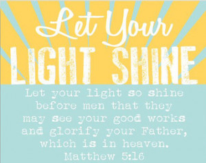 Light Shine Art Print Poster Scripture Bible Verse Matthew 5:16 Quote ...