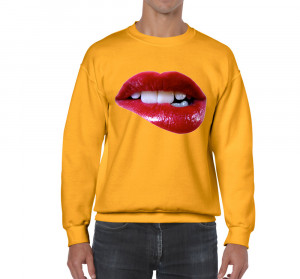 Mens Funny Sayings Slogans Jokes Sweatshirts-Sexy Lips-On Gildan Heavy ...