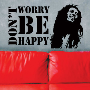 Bob Marley Don't WORRY be HAPPY Vinyl Wall Decals Saying Quote ...