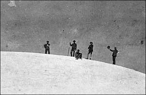 John Muir and climbing party at summit of Mount Rainier, 1888