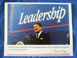 Home / Prints / Leadership with Ronald Reagan and Quote Poster