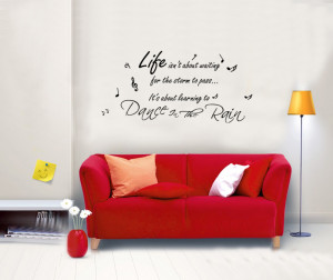 wall decals quotes – dance in the rain music wall stickers art mural ...