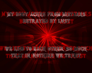 Trust - Megadeth Song Lyric Quote in Text Image