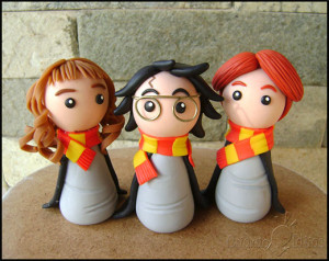 chibi harry potter hermione ron