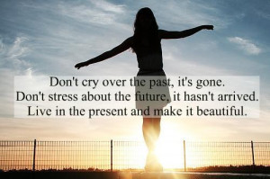 don t cry over the past it s gone don t stress about the future it ...