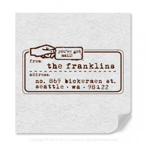 Personalized Address Rubber Stamp With You've Got Mail Quote