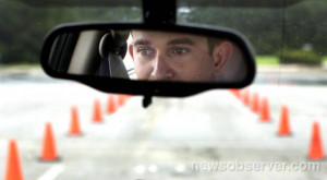 John Mark Hales 22 prepares to drive on a course during Streetsafe
