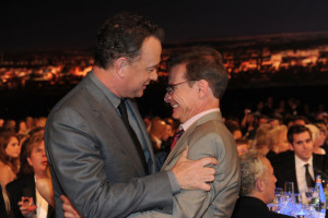Peter Scolari Actor Tom Hanks (L) and actor Peter Scolari attend the ...