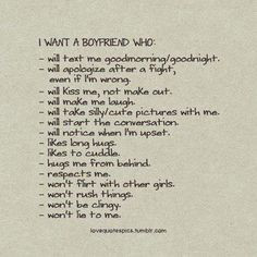 The boyfriend every girl wants - Relationship Rules...so true!