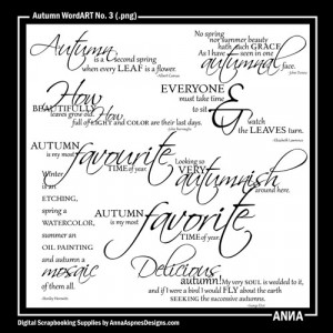 collection of 8 autumn fall themed wordart titles quotes