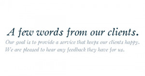 Testimonials from our clients