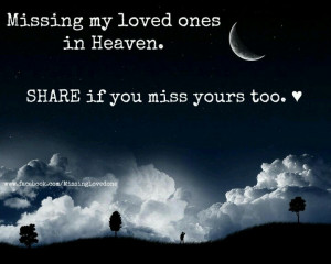 Missing my loved ones in Heaven