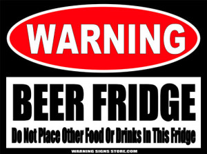 Beer Fridge Man Cave Basement Bar Warning Funny Sticker Decal Drinks ...