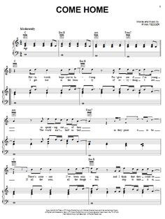 Come Home By OneRepublic Sheet Music.