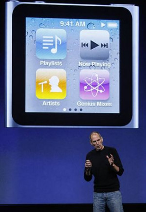Apple CEO Steve Jobs introduces the newsest version of the iPod Nano