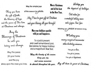 Christmas Greeting Card Verses and Sentiments