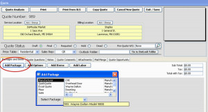 quotes button will allow you to prepare a new quote