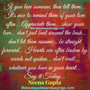 If You Love Someone..