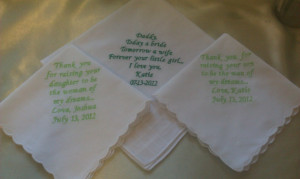 ... handkerchiefs father of bride mother of bride mother of groom