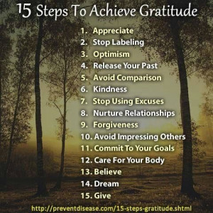 15 Steps to Achieve Gratitude