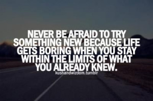 Never Be Afraid To Try Something