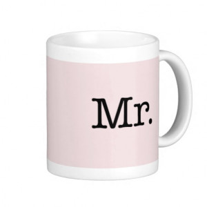 Vintage Pale Pink and Black Mr. Wedding Quote Coffee Mug