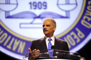 Eric Holder speaking to the NAACP Convention