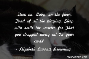 sleep-Sleep on, Baby, on the floor, Tired of all the playing, Sleep ...