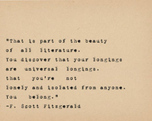 Fitzgerald Quote - Book Lov er Art - Literary Art Quote Print - 1920s ...