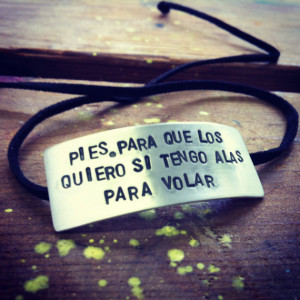 Frida Kahlo Quote Sterling & Suede Bracelet - 