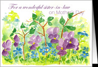 Happy Mother’s Day sister-in-law Watercolor Violets card - Product ...