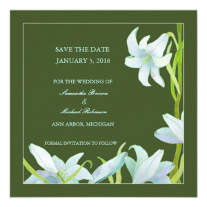 Madonna Lily Save the Date Wedding Invitations