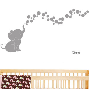 Review Elephant Bubbles Nursery Wall Decal Set (Grey),, I'd recommend ...