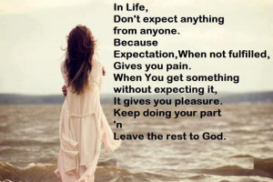 Inspirational Quotes expect expectation fulfilled
