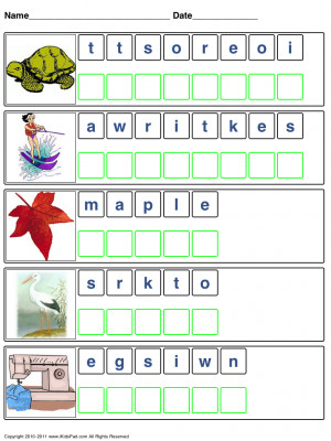 Childrens Word Unscramble Games picture