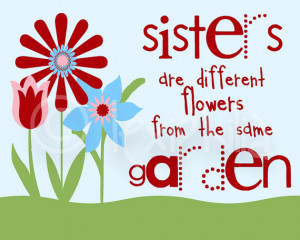 Children Art QUOTE - Sisters - Print - 8x10 - Inspirational quote