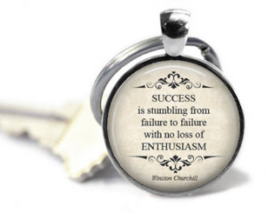 Success Quote, Winston Churchill, Quote Key Chain, Inspirational Quote ...