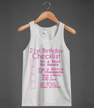 tank top 21 21st birthday birthday gift funny party drink beer vodka ...