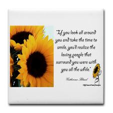 Sunflower Quote Tile Coaster