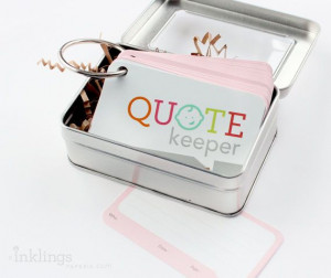 QuoteKeeper Quote Ring with Cards // Blush Pink by InklingsPaperie, $ ...