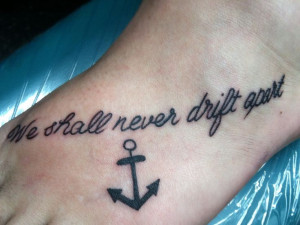 ... someone else. Anchor foot tattoo best friend tattoo matching tattoo