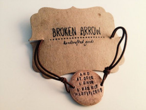 Circle Quote Bracelet (Bronze), lyrics by Bon Iver