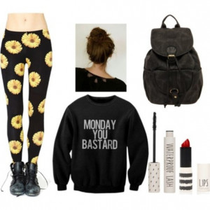 sweater leggings floral grunge soft grunge funny tumblr hipster monday ...