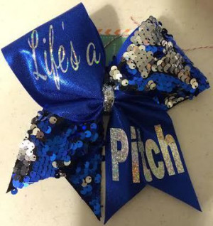 Home All Bows Cheer Quotes Lifes a PITCH Royal Blue and Sequins ...