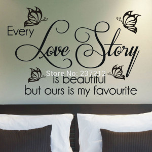 LOVE QUOTE , Beautiful, Butterfly,Story, Love, Quote Wall Sticker ...