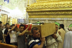 ... Imam Ali shrine in Najaf, 160 km (100 miles) south of Baghdad July 22