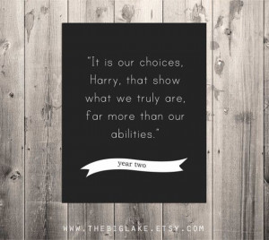 Dumbledore quote - Harry Potter poster - black and white typography ...